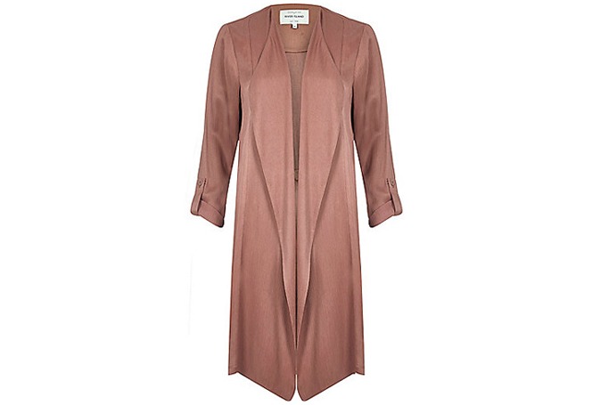 River Island Pink Long Sleeve Crinkle Duster River Island Pink Long Sleeve Crinkle Duster